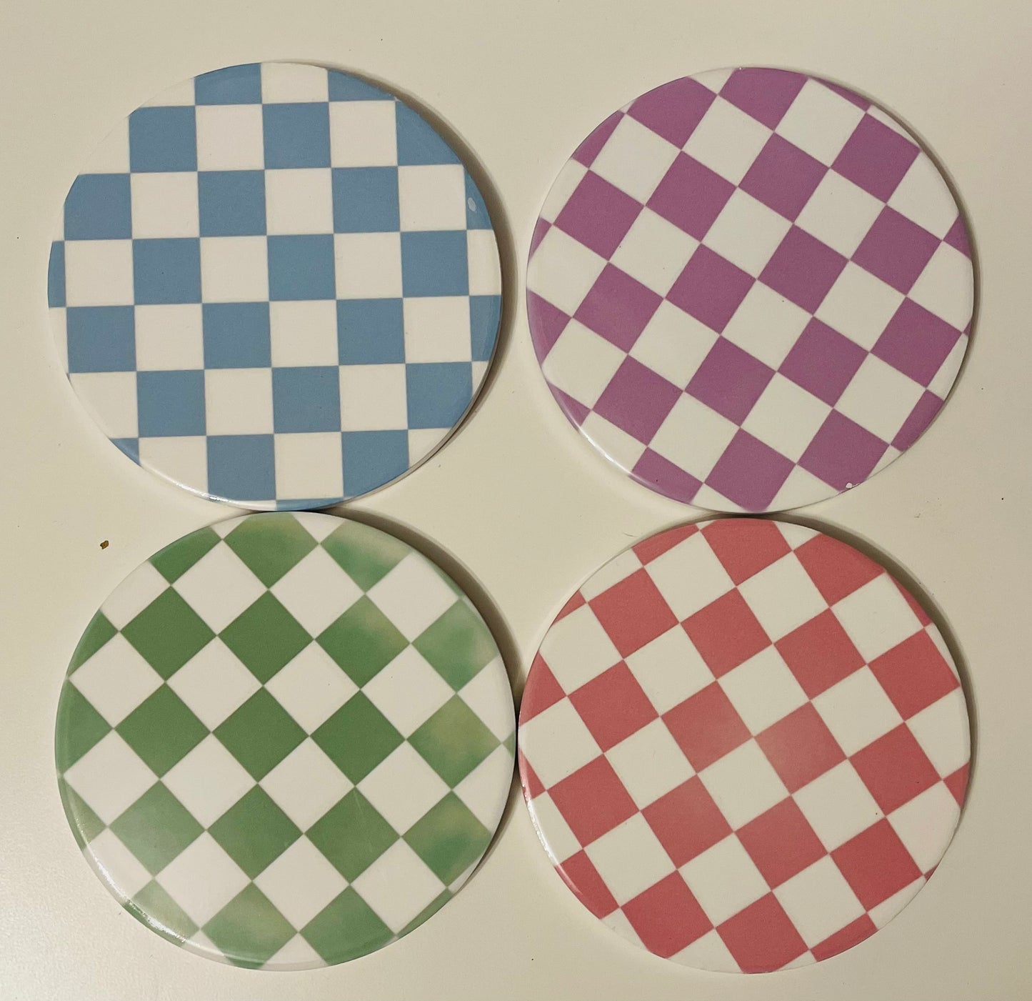 Checkered Ceramic Coaster