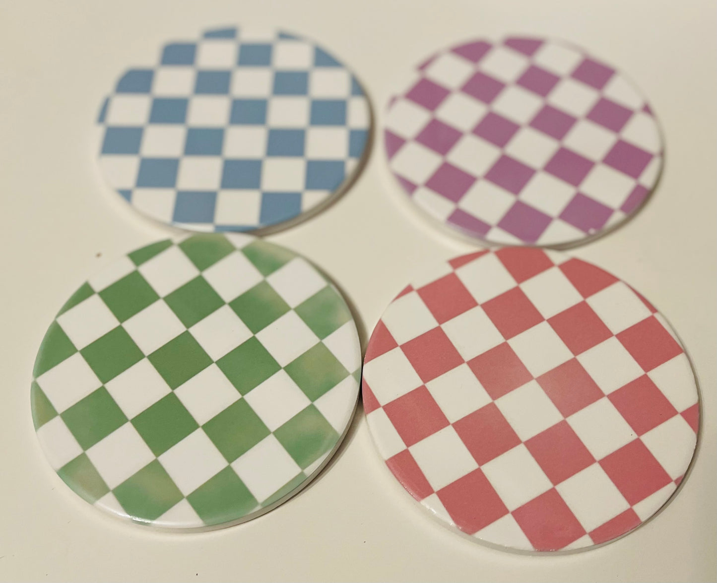 Checkered Ceramic Coaster