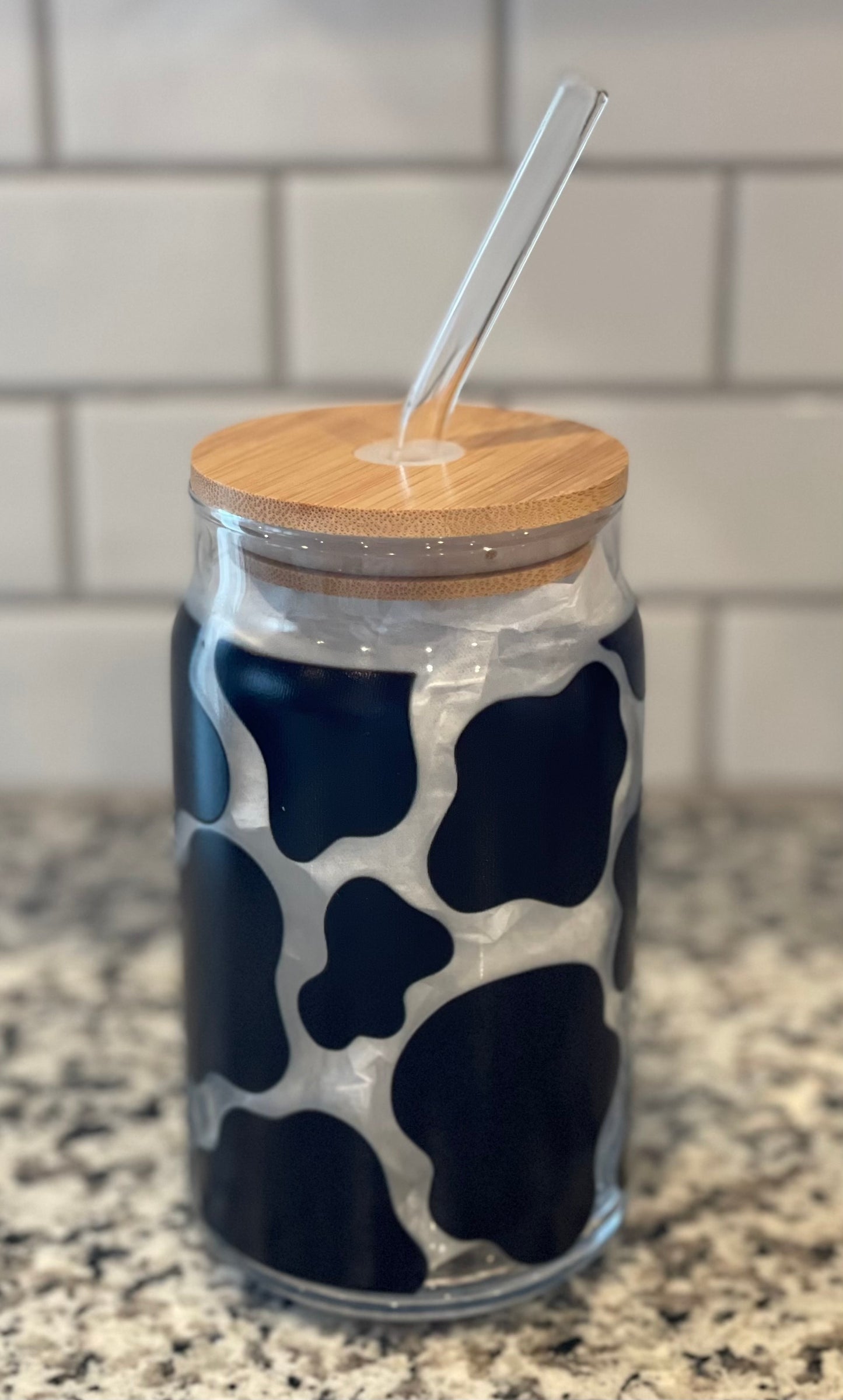 Cow Print Glass