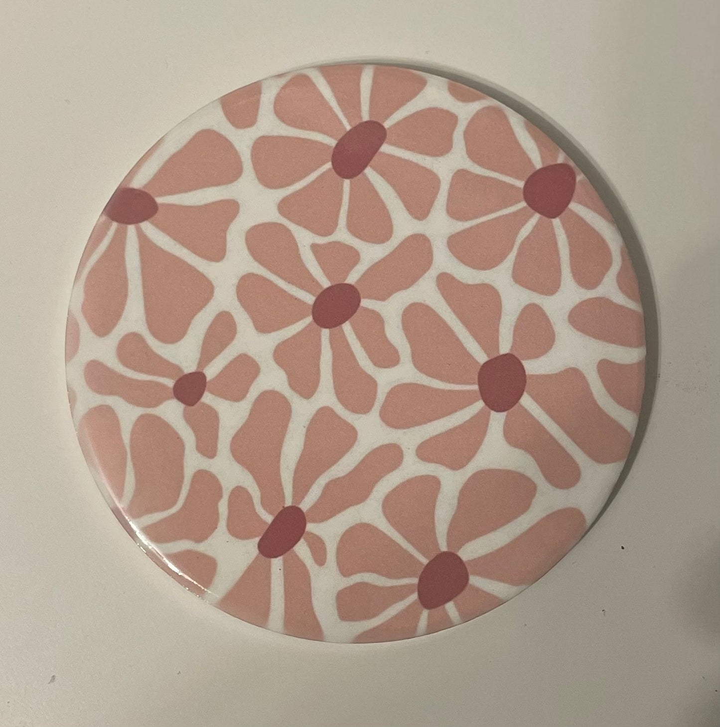 Pink Floral Ceramic Coaster