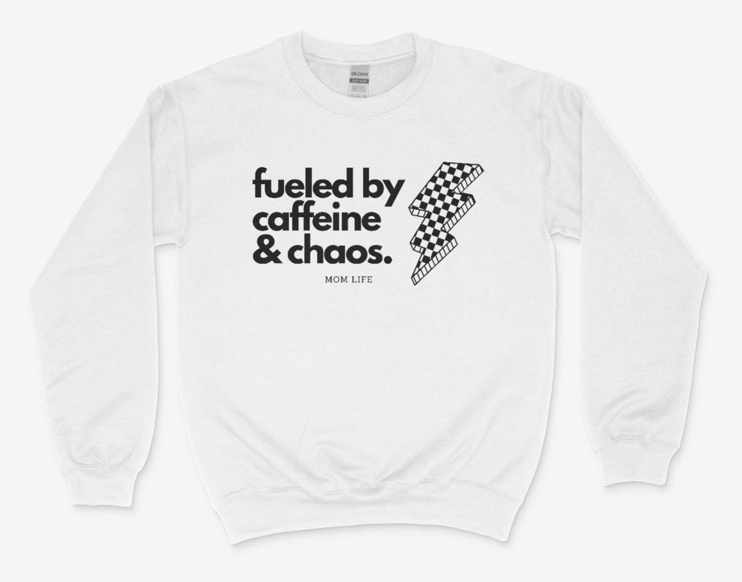 Caffeine and Chaos Crewneck black