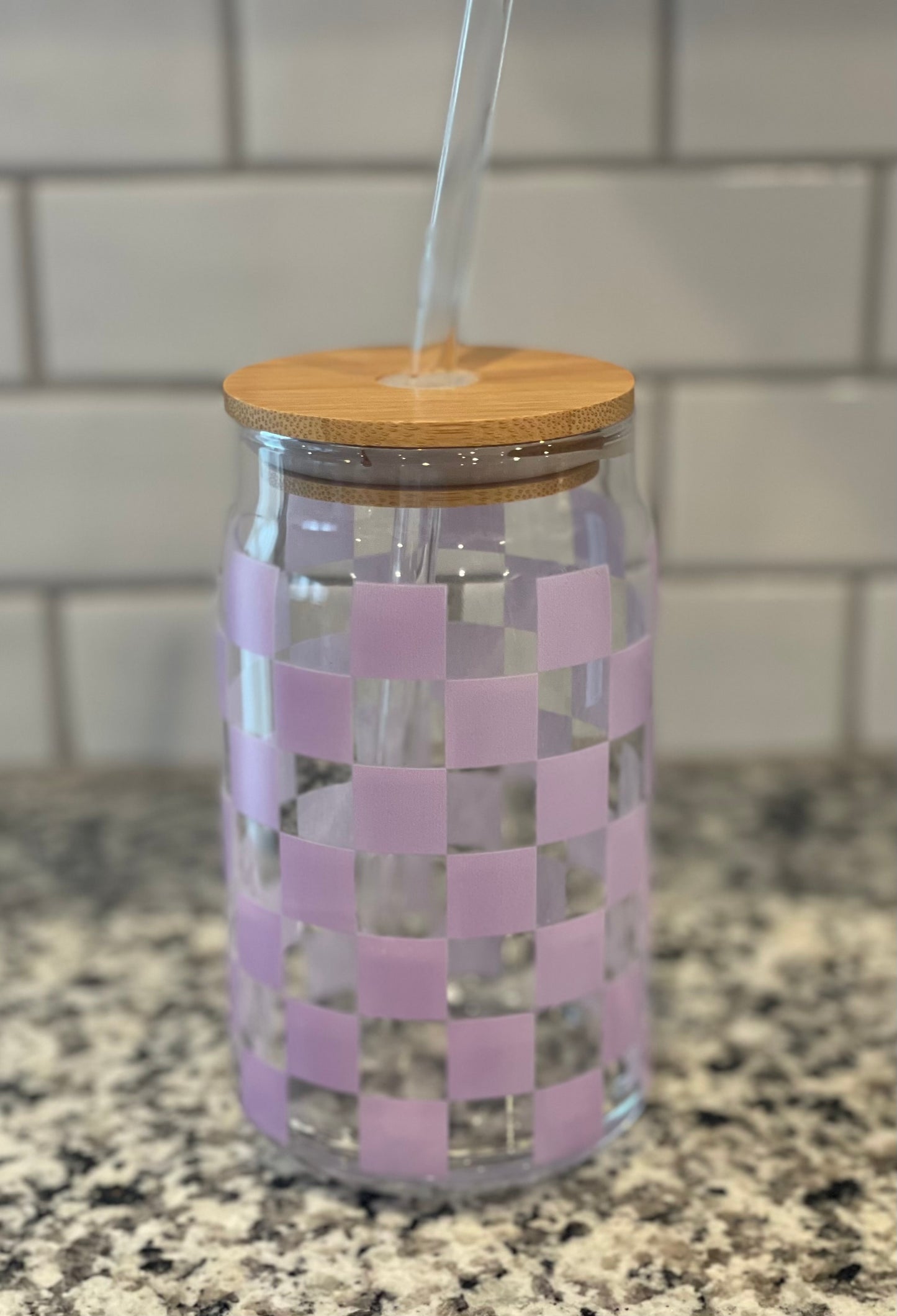 Purple Checkered Glass