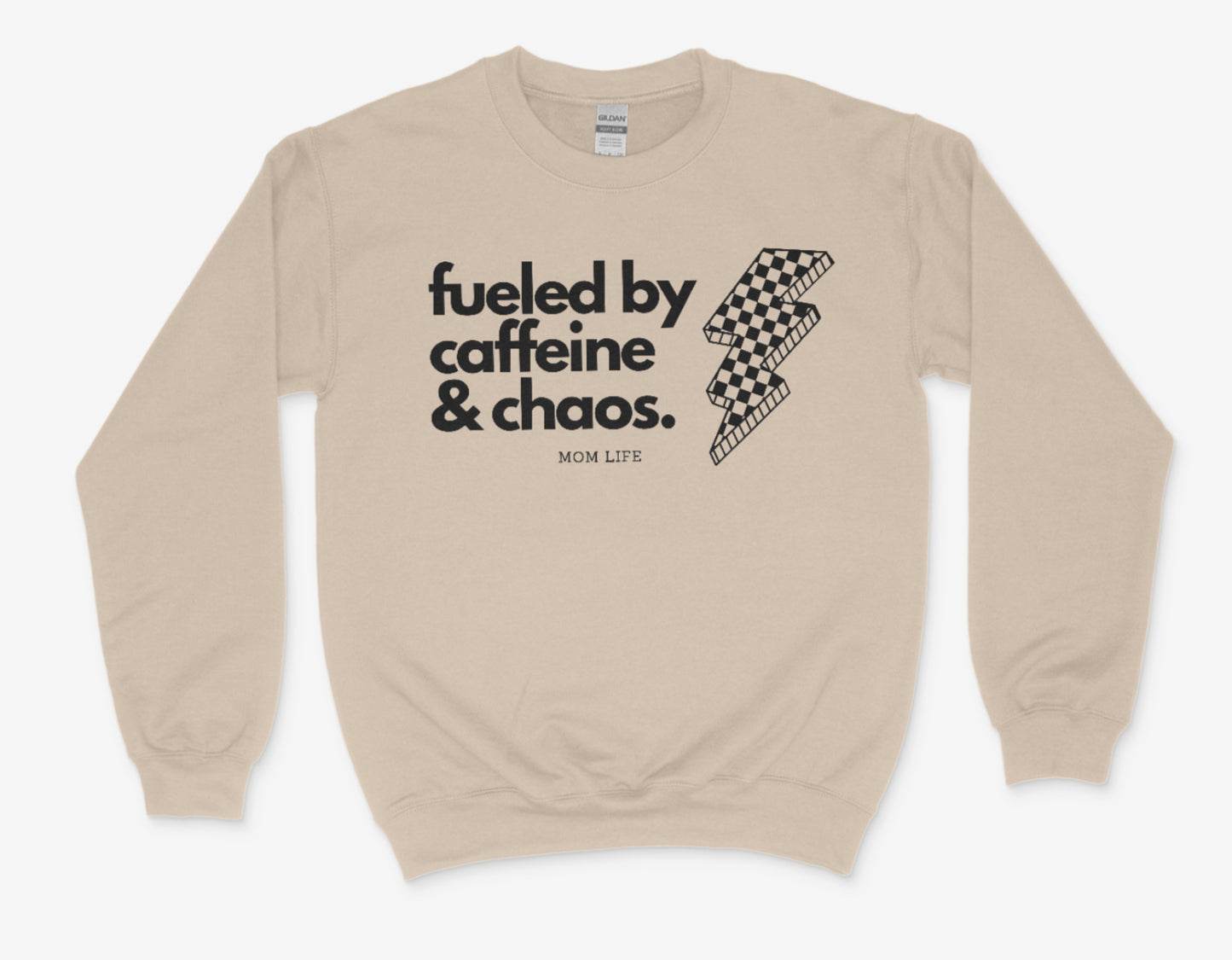 Caffeine and Chaos Crewneck black